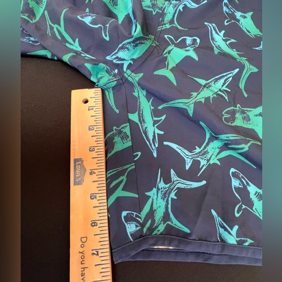 LANDS END BOYS XXL 18-20 SWIM TRUNKS  NAVY BLUE & GREEN.  COLOR DISTORTION - Picture 5 of 9